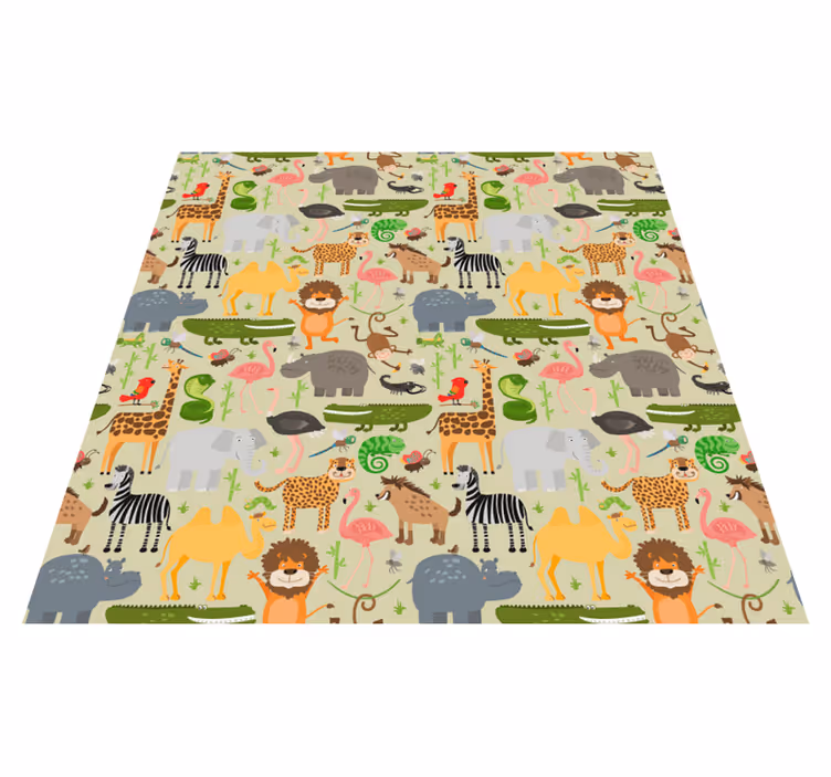 Alfombra vinílica animales diseño selva - TenVinilo
