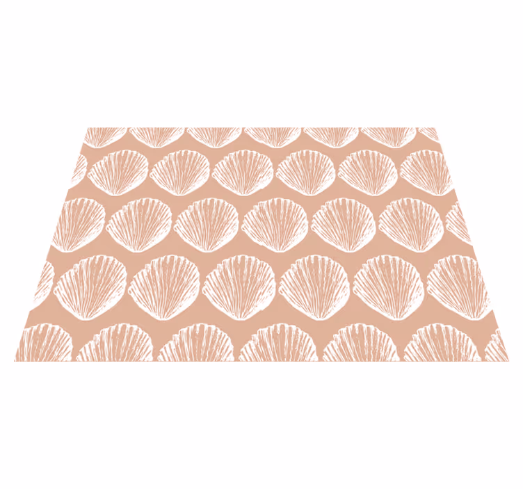 Alfombra vinílica animales patrón conchas retro beige - TenVinilo