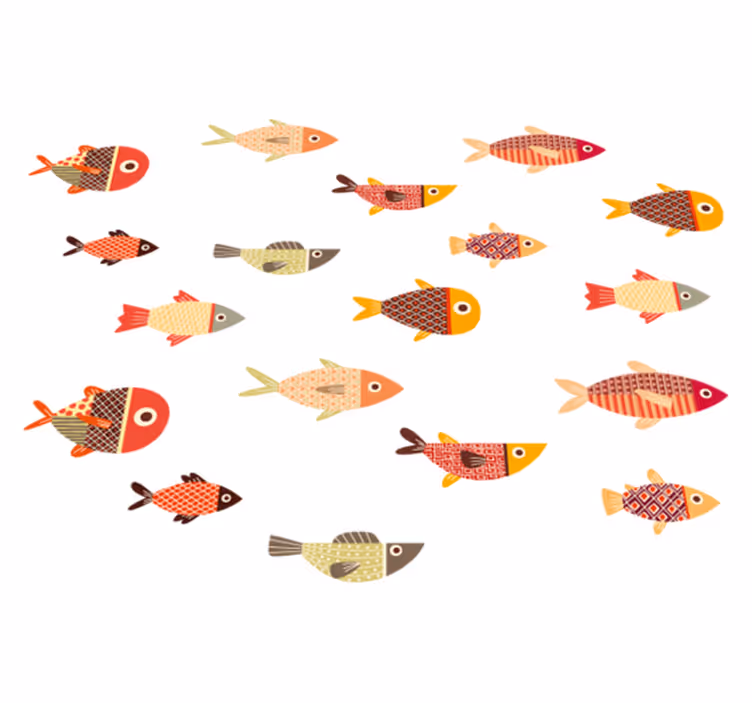 Alfombra vinílica animales peces de colores redondos - TenVinilo