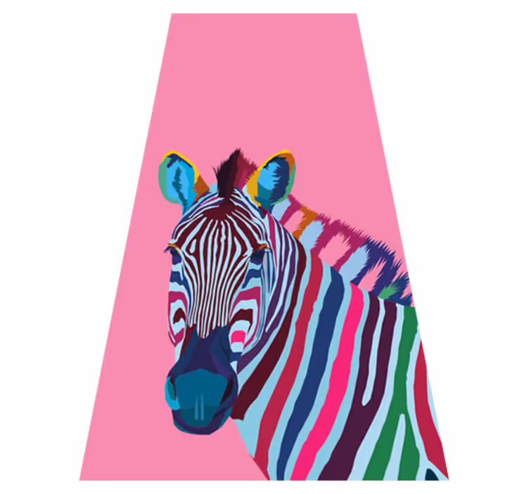 Alfombra vinílica animales zebra pop art - TenVinilo