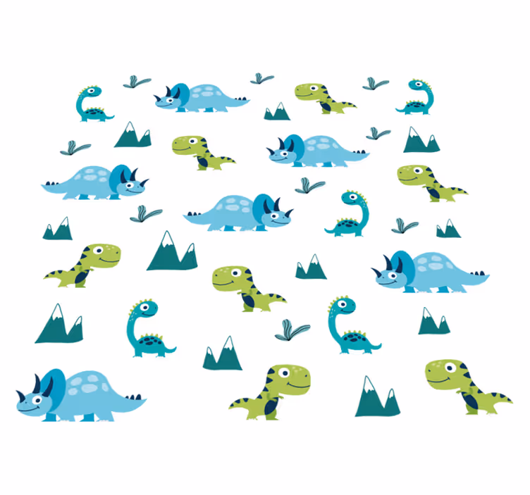 Alfombra vinílica animales set de montaña dinosaurios - TenVinilo