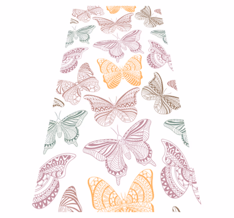Alfombra vinílica animales mariposas decorativas - TenVinilo