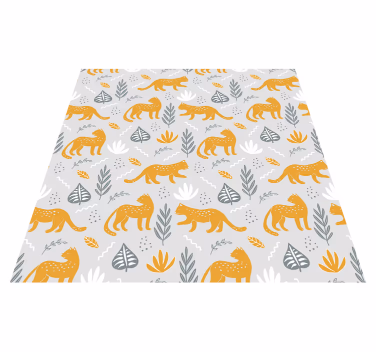 Alfombra vinílica animales estampado de leopardo claro - TenVinilo