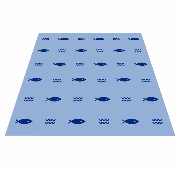 Alfombra vinílica animales diseño de peces minimalista - TenVinilo