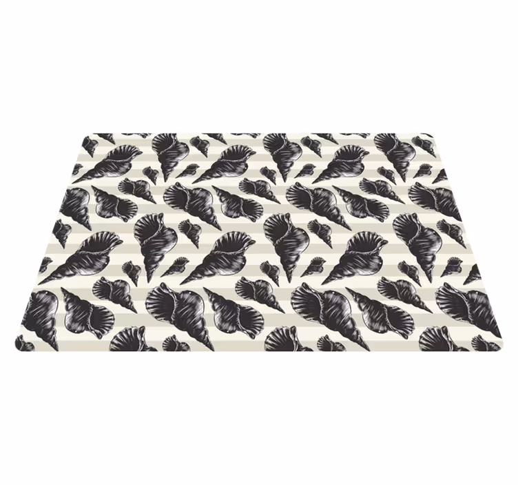 Alfombra vinílica animales con conchas marinas vintage - TenVinilo