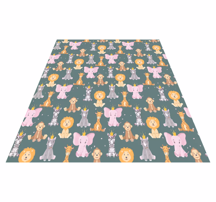 Alfombra vinílica animales diseño de animales adorables - TenVinilo