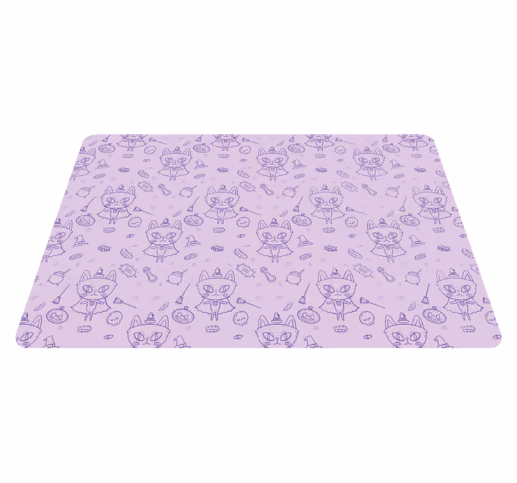 Alfombra vinílica animales gato bruja dibujo - TenVinilo