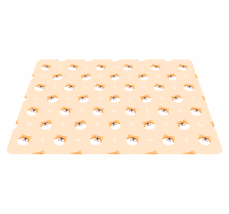 Alfombra vinílica animales cara de perro linda - TenVinilo