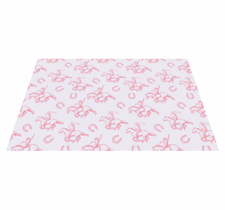 Alfombra vinílica animales diseño de caballos rosa - TenVinilo