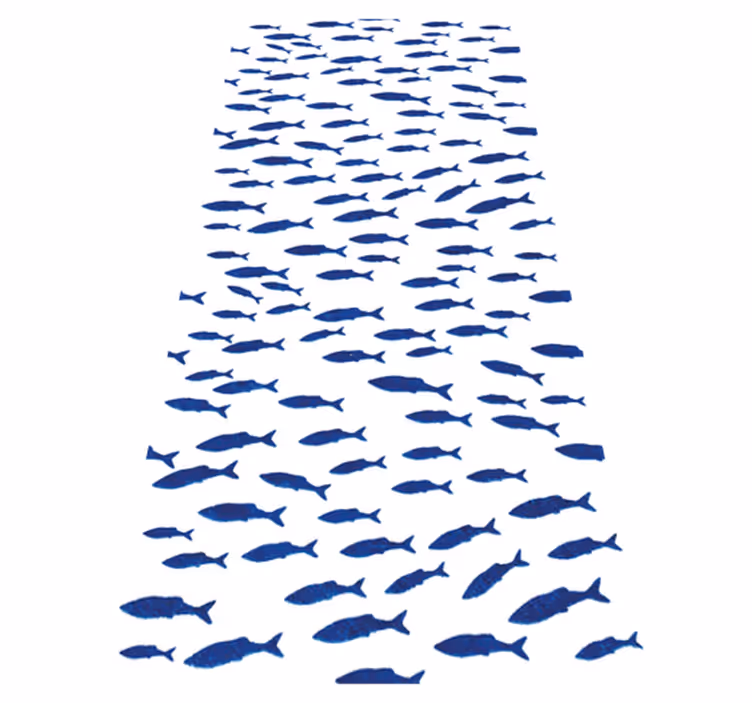 Alfombra vinílica animales diseño peces azules - TenVinilo