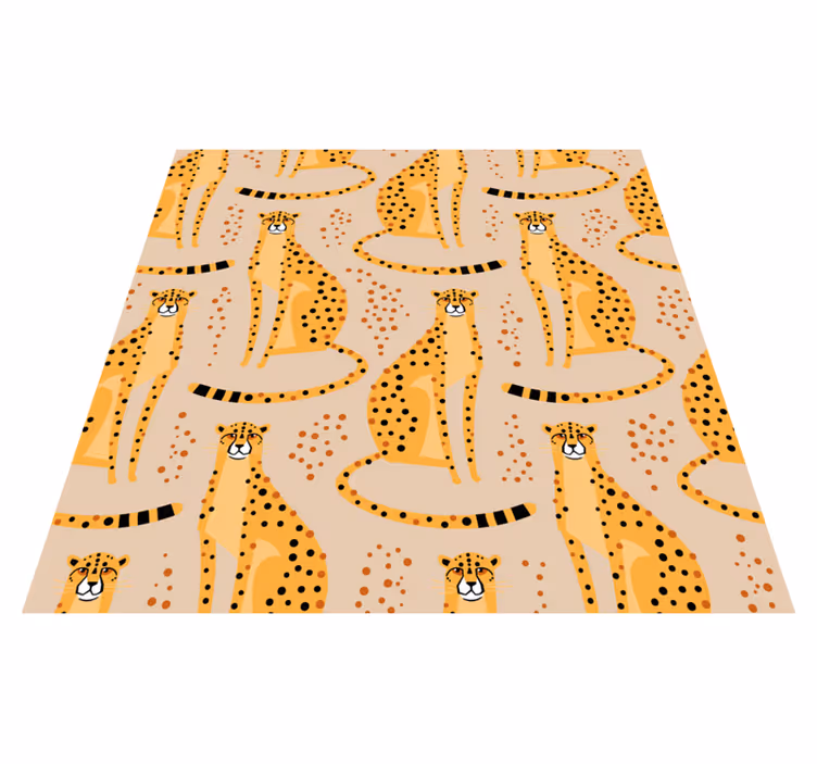 Alfombra vinílica animales patrón ilustración leopardo - TenVinilo