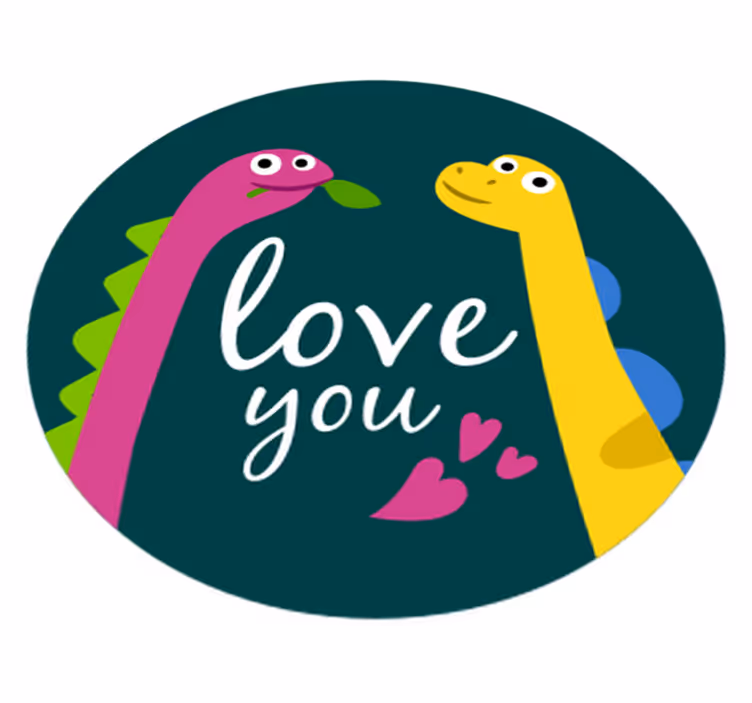 Alfombra vinílica animales amor de dinosaurio adorable - TenVinilo