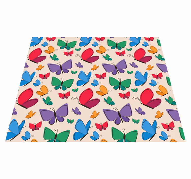 Alfombra vinílica animales elementos de mariposa viva - TenVinilo
