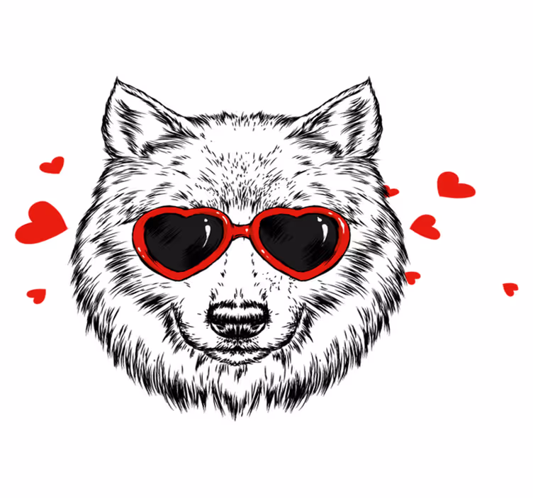 Alfombra vinílica animales lobo juguetón - TenVinilo