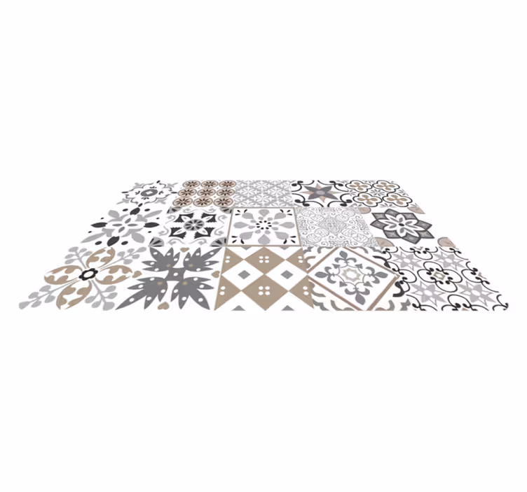 Alfombra de vinilo para cocina mosaico geométrico - TenVinilo