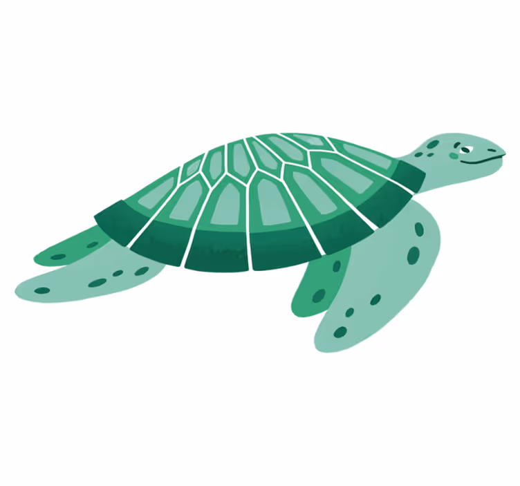 Alfombra vinílica animales arte de tortuga juguetona - TenVinilo
