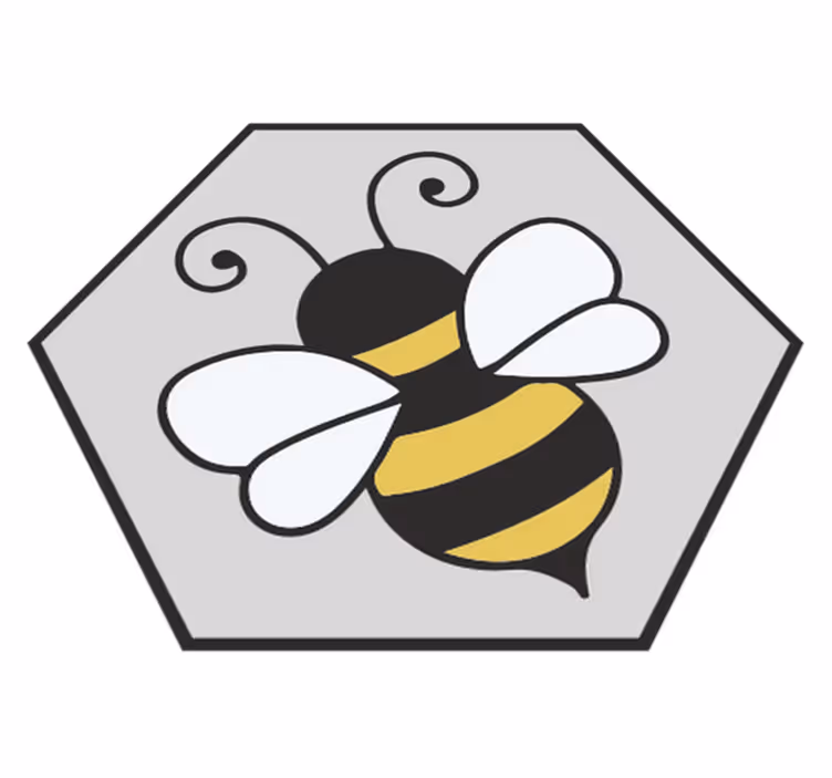 Alfombra vinílica animales diseño hexagonal de abeja - TenVinilo