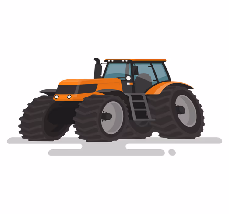 Alfombra vinílica animales tractor con neumáticos grandes - TenVinilo
