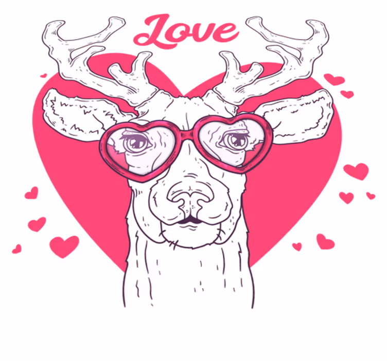 Alfombra vinílica animales amor ciervo - TenVinilo