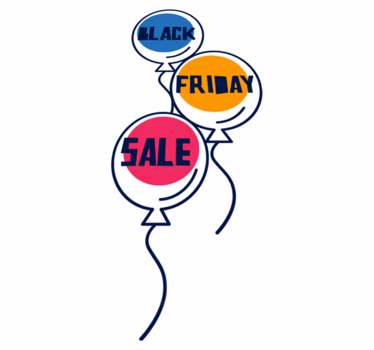 Alfombra vinílica black friday globos de aire coloridos - TenVinilo