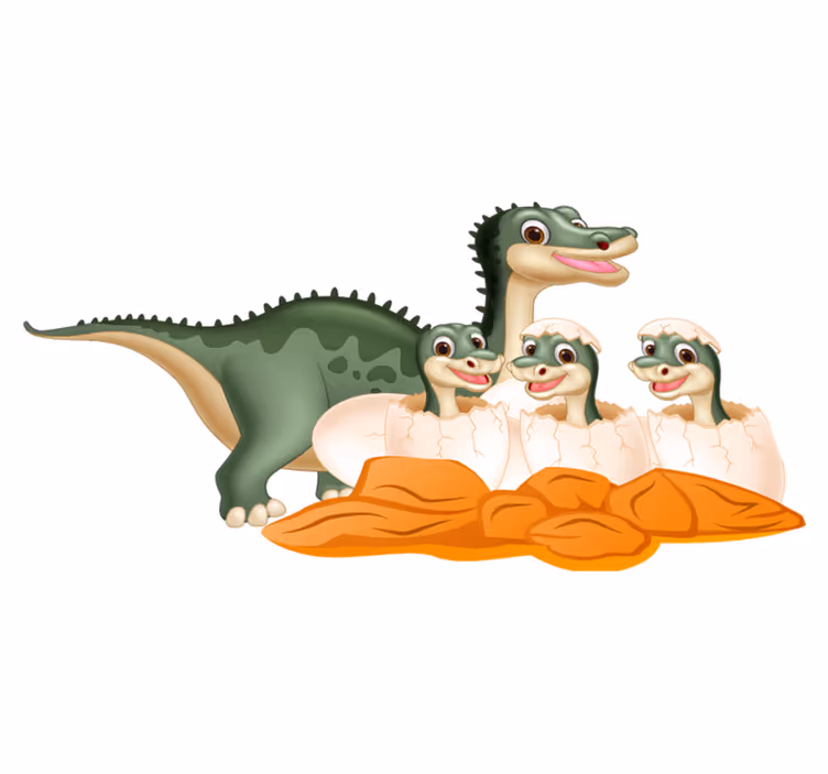 Alfombra vinílica animales familia de dinosaurios - TenVinilo