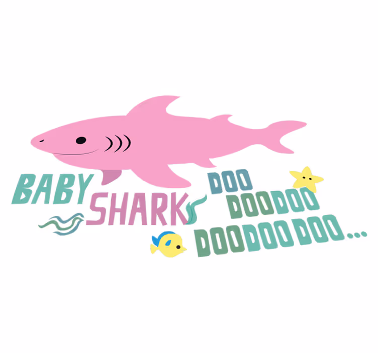Alfombra vinílica animales canción baby shark - TenVinilo