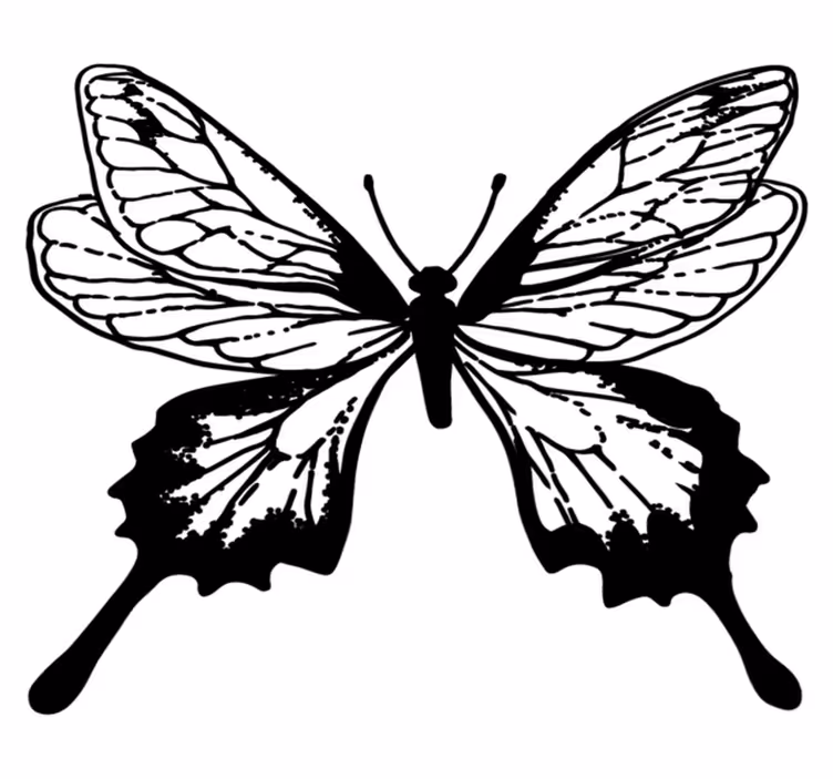 Alfombra vinílica animales contorno de mariposa elegante - TenVinilo