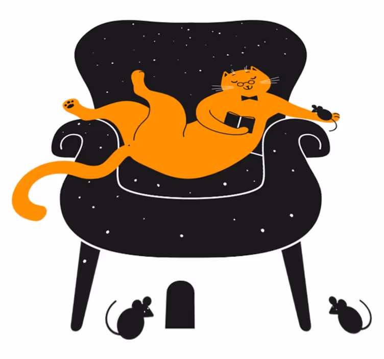 Alfombra vinílica animales gato y ratón - TenVinilo