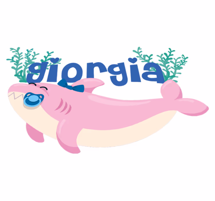 Alfombra vinílica animales tiburón bebé con nombre niña - TenVinilo