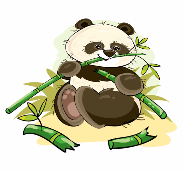 Alfombra vinílica animales emblema de panda lindo - TenVinilo