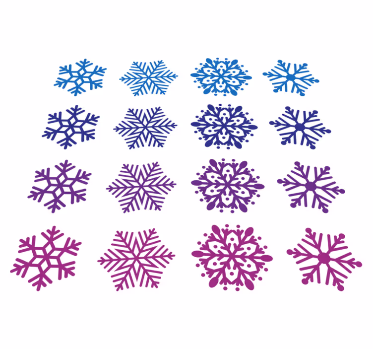 Alfombra vinílica navidad copos de nieve morados y azules - TenVinilo