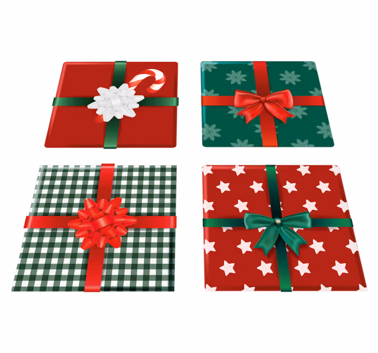 Alfombra vinílica navidad pack de cajas regalo - TenVinilo