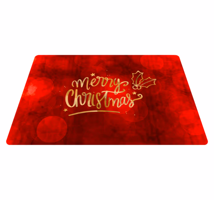 Alfombra vinílica navidad feliz navidad en rojo - TenVinilo