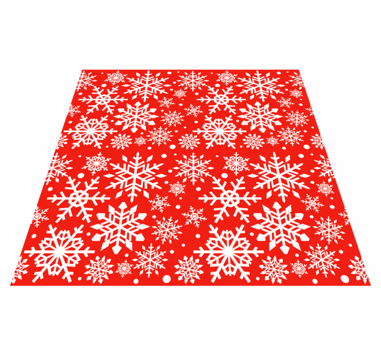 Alfombra vinílica navidad copos rojos - TenVinilo