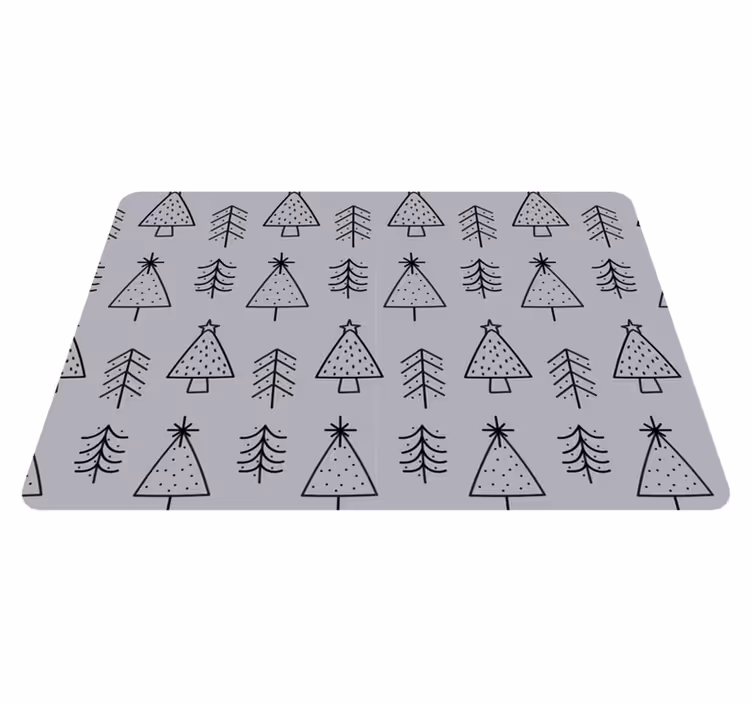 Alfombra vinílica navidad Árboles de navidad con patrón - TenVinilo