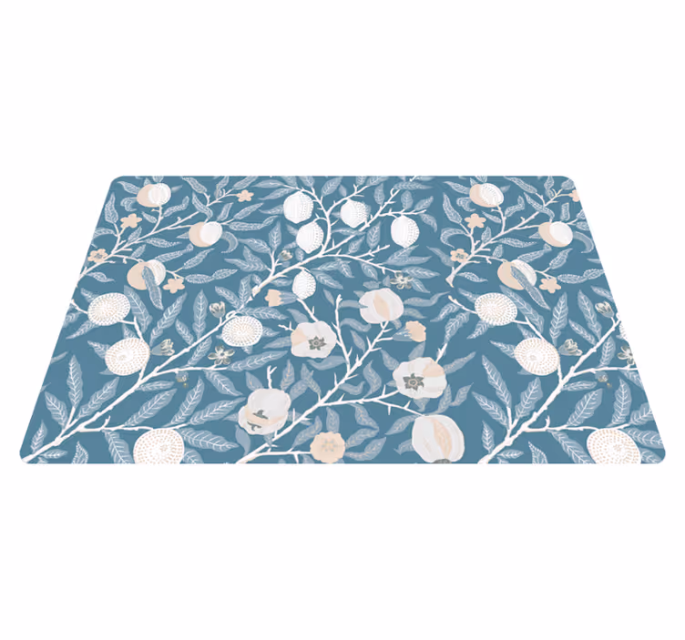 Alfombra vinílica flores estilo vintage elegante - TenVinilo