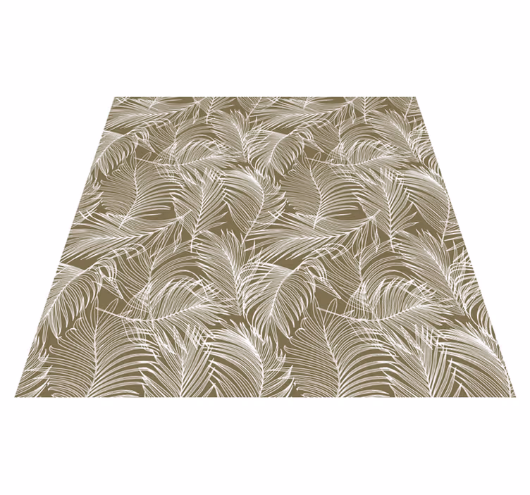 Alfombra vinílica flores hojas marrones elegantes - TenVinilo