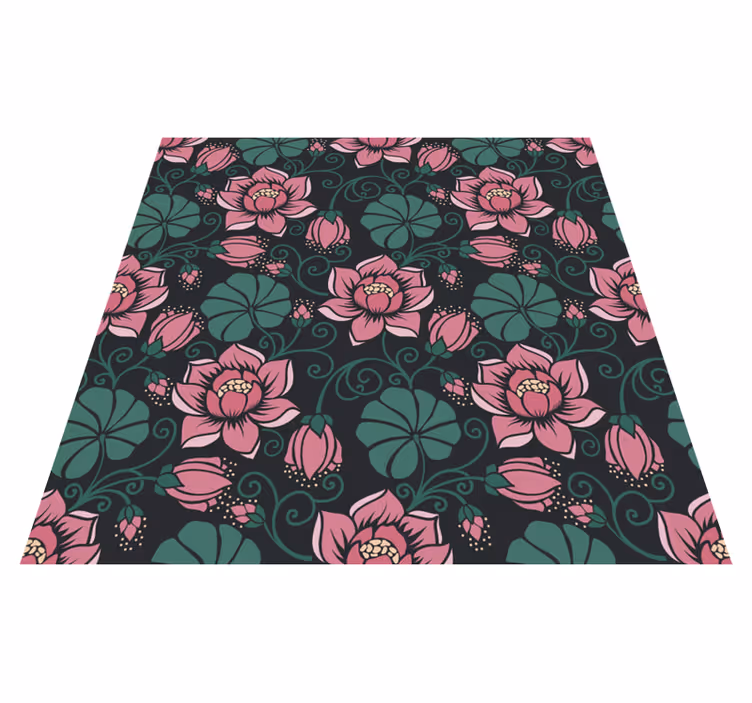 Alfombra vinílica flores enredaderas florecientes - TenVinilo