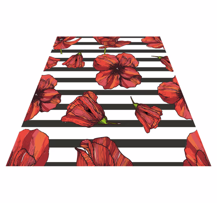Alfombra vinílica flores amapolas polacas - TenVinilo
