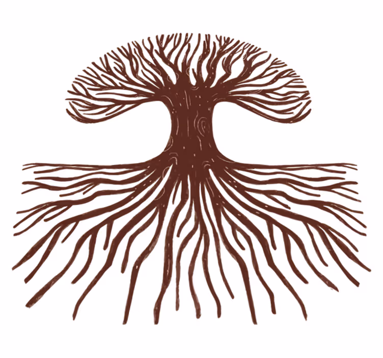 Alfombra vinílica flores Árbol de la vida raíces largas - TenVinilo