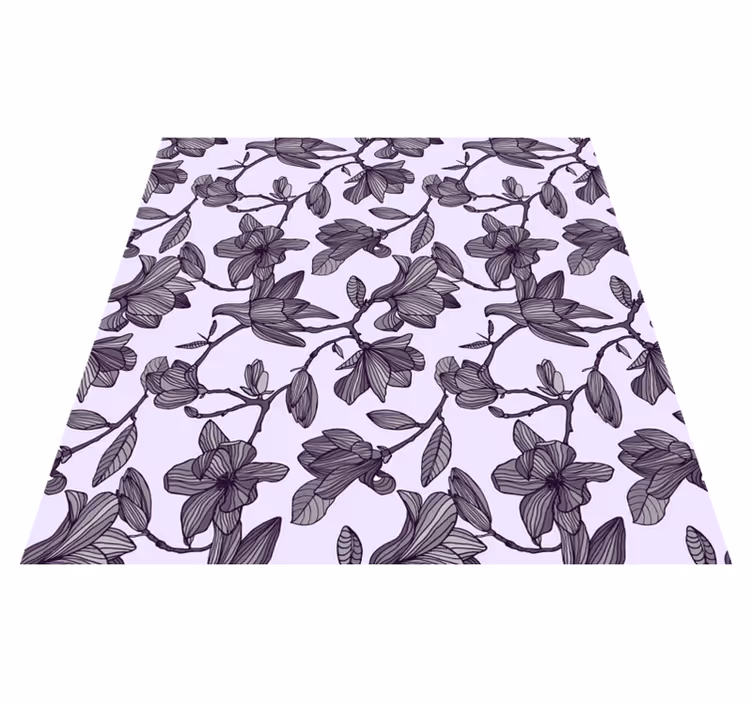 Alfombra vinílica flores diseño magnolia lindo - TenVinilo