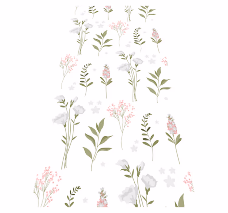 Alfombra vinílica flores diseño de flores minimalista - TenVinilo