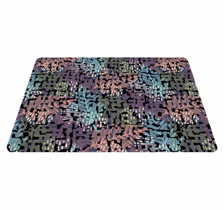 Alfombra vinílica comedor flora colorida y vibrante - TenVinilo