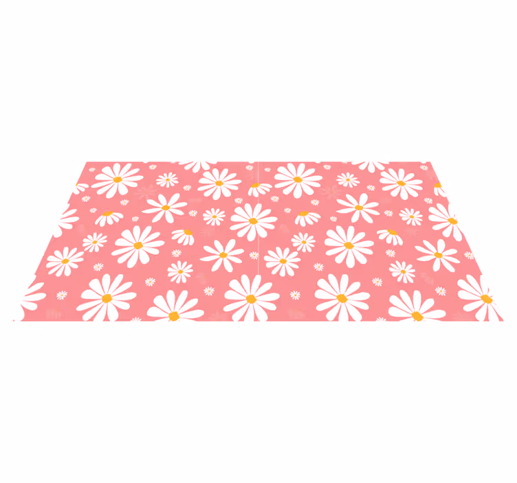 Alfombra vinílica flores margaritas vintage - TenVinilo