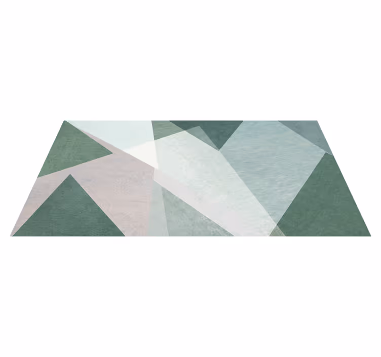 Alfombra vinílica geométrica verde salvia - TenVinilo