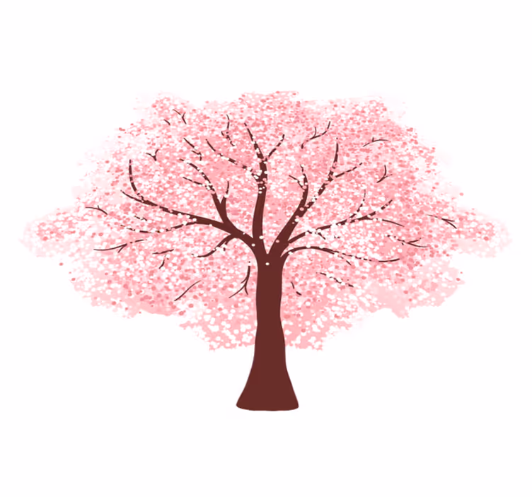 Alfombra vinílica flores árbol cerezas en flor - TenVinilo