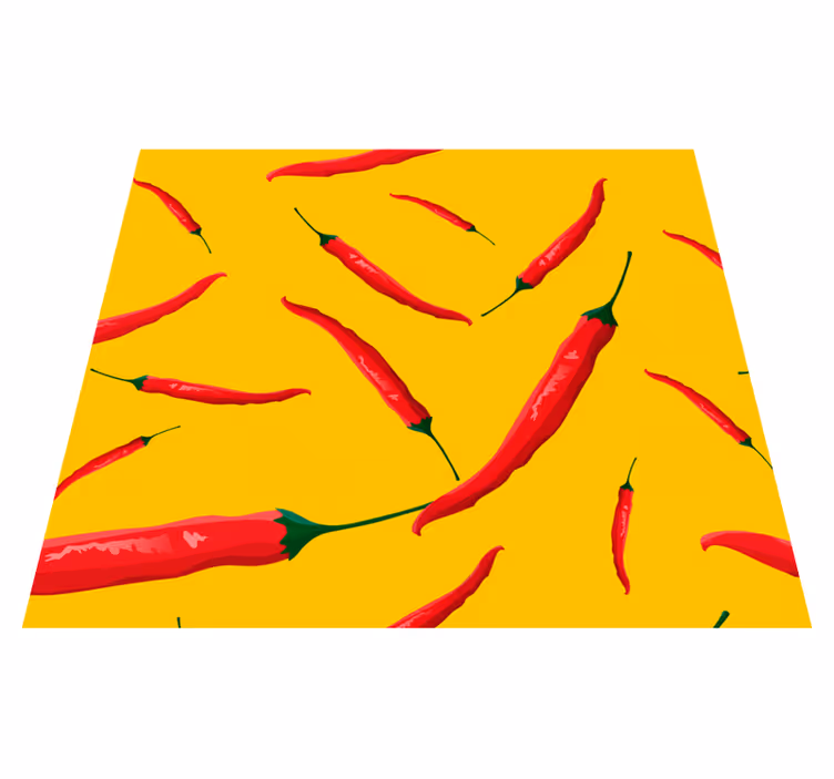 Alfombra de vinilo para cocina pimientos rojos y amarillos - TenVinilo