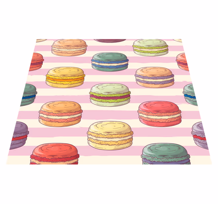 Alfombra de vinilo para cocina macarons retro - TenVinilo