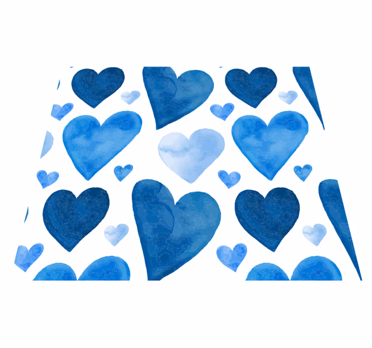 Alfombra de vinilo para cocina corazones dulces azules - TenVinilo