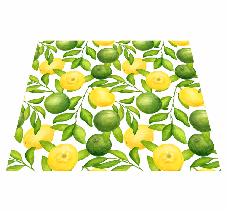 Alfombra de vinilo para cocina limones y limas - TenVinilo